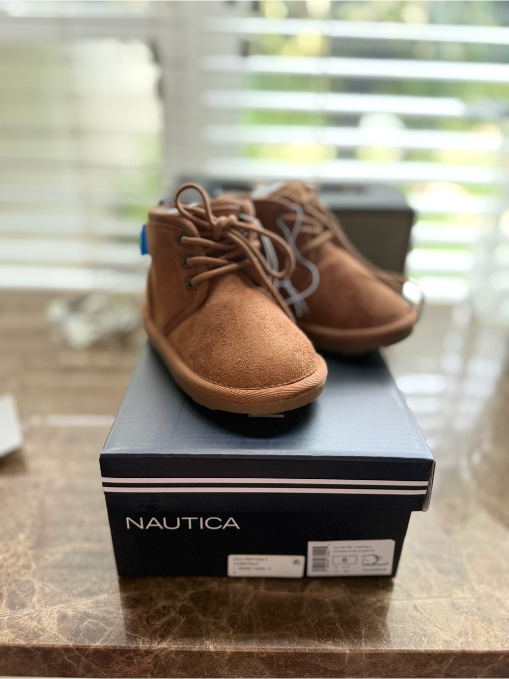 Nautica Kids' Chestnut Brown Suede Lace-Up Boots